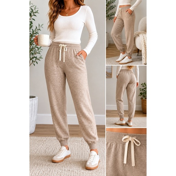 summersalt Pants - Summersalt Cashmere Blend Taupe Jogger Pants Women's Size Small Luxe Lounge